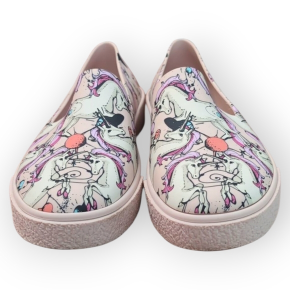 MELISSA Ground Unicorn Print Sneakers Slip On Loafer Shoes Sz 10 Pink Fairycore‎ - Picture 2 of 10